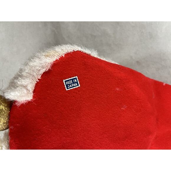 Musical Santa Wall Hanging Plays Silent Night Vinyl Japan Christmas Decor 1960s - Picture 6 of 6